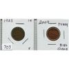 Image 1 : 1923 CNDN 1 CENT PC & 2009 CNDN 1 CENT PC