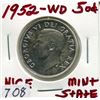 Image 1 : 1952 CNDN 50 CENT PC (SILVER) *WD*