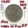 Image 1 : 1950 CNDN 50 CENT PC *RARE* (SILVER)