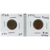 Image 1 : 1922 CNDN 1 CENT PC & 1995 CNDN 1 CENT PC