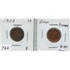 Image 1 : 1922 CNDN 1 CENT PC & 2000 CNDN 1 CENT PC