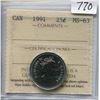 Image 1 : 1991 CNDN 25 CENT PC (ICCS CERTIFIED)