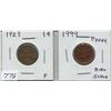 Image 1 : 1923 CNDN 1 CENT PC & 1999 CNDN 1 CENT PC