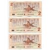Image 2 : LOT OF 3 1986 CNDN 2 DOLLAR NOTES