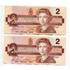 Image 1 : LOT OF 2 1986 CNDN 2 DOLLAR NOTES