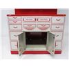 Image 4 : TOY CUPBOARD (TIN; 4 DOORS; 11" X 6" X 15.5"; GENERAL METAL TOYS; MADE IN CANADA)