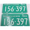 Image 4 : LOT OF 6 SASKATCHEWAN LICENCE PLATES (1967, 67, 68, 68, 69, 69)