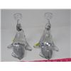 Image 2 : ORNAMENT SEAL CANDLE STICK HOLDERS (GLASS; 7" H; QTY 2)