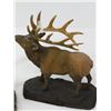 Image 4 : 2 WOODEN HAND CARVED ELK (SIGNED G. REILLY)