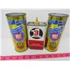 Image 1 : LOT OF 3 OIL CANS (2X CHAMPION QX *FULL* & 3 IN 1 CAN *EMPTY*)