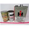 Image 1 : LOT OF 3 OIL CANS (IH TRANSMISSION, TEXACO, IH HY-TRAN)