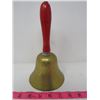 Image 1 : SCHOOL BELL (BRASS W/WOOD HANDLE) *9"*