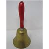 Image 5 : SCHOOL BELL (BRASS W/WOOD HANDLE) *9"*
