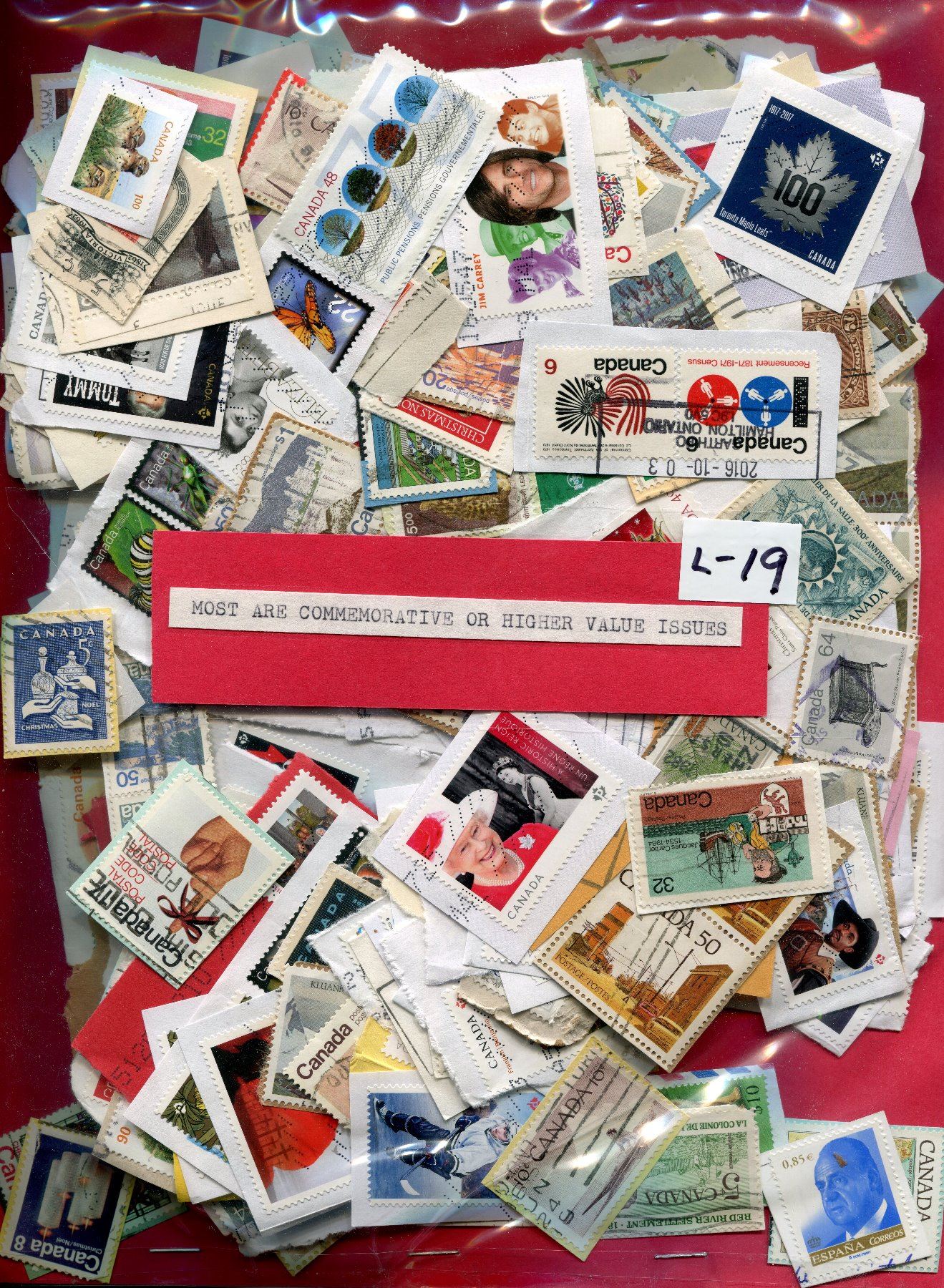 PACKAGE OF STAMPS & SAMPLE STAMPS (2 SIDES) *MOST LARGE OR LARGE