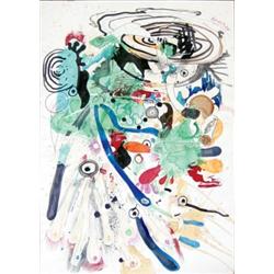 DANIEL RICHTER      (b. 1962)     UNTITLED     gouache on paper     35 3/8 x 235/8 in. (89.9 x 60 cm