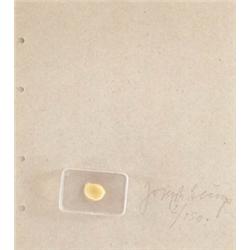 JOSEPH BEUYS     (1921-1986)     FINGERNAIL IMPRESSION IN HARDENED BUTTER     butter/wax in plastic 