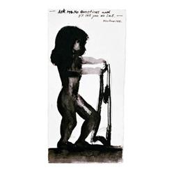 MARLENE DUMAS     (b. 1953)     ASK ME NO QUESTIONS I’LL TELL YOU NO LIES     signed and dated “Marl