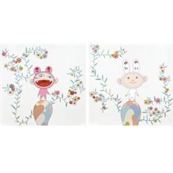 TAKASHI MURAKAMI     (b. 1963)     I. KIKI WITH MOSS     II. KAIKAI WITH MOSS     each signed, numbe