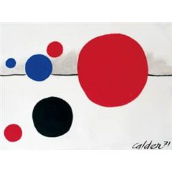ALEXANDER CALDER     (1989-1976)     EMERGING GLOBES     signed and dated “Calder 71” lower right   
