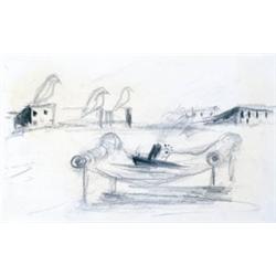 ENZO CUCCHI     (b. 1950)     UNTITLED (E 1270)     graphite and charcoal on paper     6 x 9 3/8 in.