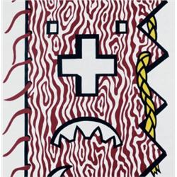 ROY LICHTENSTEIN     (1923-1997)     AMERICAN INDIAN THEME IV     color woodcut on handmade Suzuki p