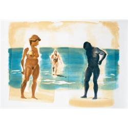 ERIC FISCHL     (b. 1948)     BEACH     color aquatint     36 x 52 in. (91.4 x 132.1 cm)     execute