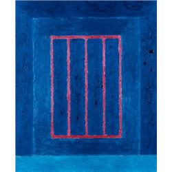 PETER HALLEY     (b. 1953)     UNTITLED     acrylic and day-glo acrylic on paper     11 1/2 x 8 in. 