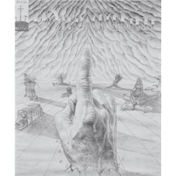 JIM SHAW     (b. 1952)     STUDY FOR ONE WAY     graphite on paper     17 x 14 in. (43.2 x 35.6 cm) 
