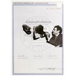 RIKRIT TIRAVANIJA     (b. 1961)     GENNUßSCHEIN     collage on Deutsche Mark     11 5/8 x 8 1/4 in.