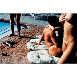 JEFF BURTON     (b. 1963)     UNTITLED (POOLSIDE WITH SILVER PUMPS)     c-print     30 x 40 in. (76.