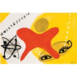 OUTTARA WATTS     (b. 1957)     UNTITLED     initialed and dated “W 02” lower right     gouache on p