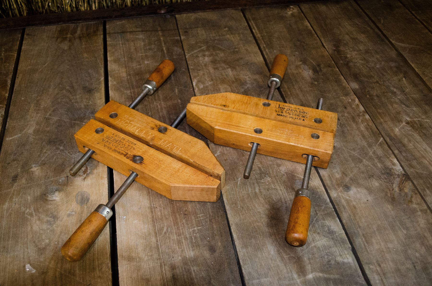 Vintage wood clamps