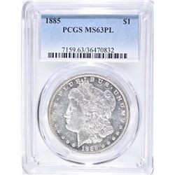 1885 MORGAN DOLLAR   PCGS  MS-63 PL