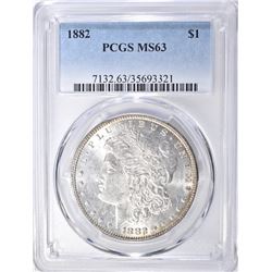 1882 MORGAN DOLLAR  PCGS  MX-63