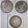 Image 2 : 3 CH BU TONED MORGAN DOLLARS  1885-O 80, 96