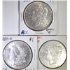 Image 1 : 3 BU MORGAN DOLLARS  1880-O, 84-O, 01-O