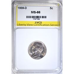 1939-D JEFFERSON NICKEL LVCS SUPERB GEM BU