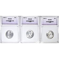 3 PIECE QUARTERS ALL APCG GEM BU 1944 S ,
