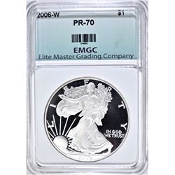 2006 W AMERICAN SILVER EAGLE PERFECT  PROOF  EMGC
