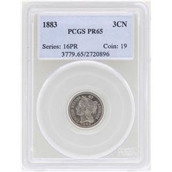 1883 3 Cent Nickel Proof Coin PCGS PR65