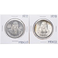 Lot of 1977-1978 Mexico Cien Pesos Silver Coins