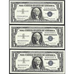 Lot of (3) 1957B $1 Silver Certificate Notes