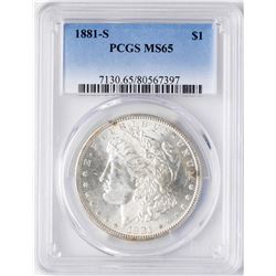 1881-S $1 Morgan Silver Dollar Coin PCGS MS65