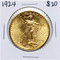 1924 $20 St. Gaudens Double Eagle Gold Coin