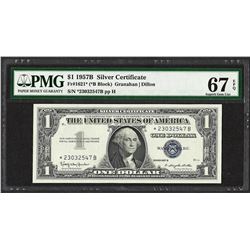 1957B $1 Silver Certificate STAR Note Fr.1621* PMG Superb Gem Uncirculated 67PPQ