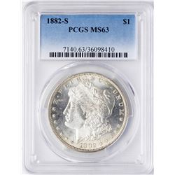 1882-S $1 Morgan Silver Dollar Coin PCGS MS63
