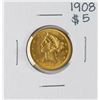 Image 1 : 1908 $5 Liberty Head Half Eagle Gold Coin
