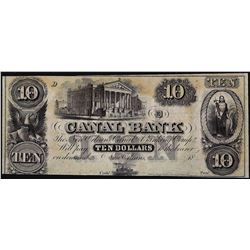 1800's $10 Canal Bank Obsolete Note