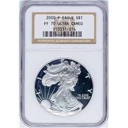 2000-P $1 Proof American Silver Eagle Coin NGC PF70 Ultra Cameo