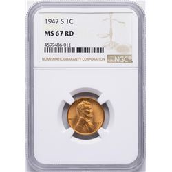1947-S Lincoln Wheat Cent Coin NGC MS67RD